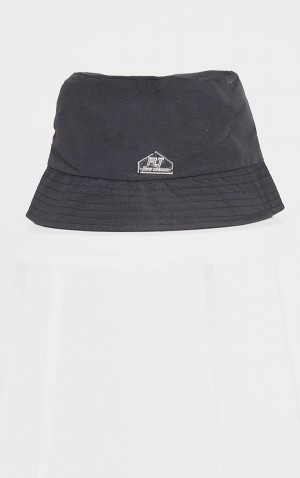 Black Pretty Little Thing Detail Bucket Hats | KMZYUAR-86