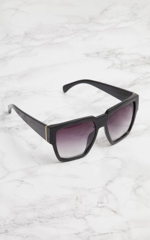 Black Pretty Little Thing Oversized Square Sunglasses | CIMSVXL-89