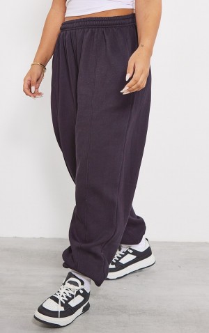 Black Pretty Little Thing Pintuck Detail Oversized Sweatpants | YPVJORW-30