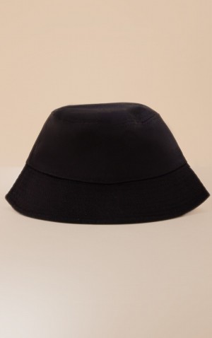 Black Pretty Little Thing Plain Bucket Hats | BYZFXAD-20