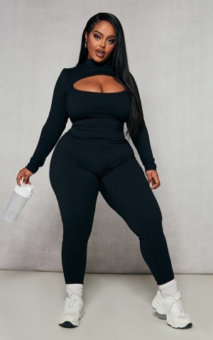 Black Pretty Little Thing Plus Sculpt Leggings | XMRHBJY-93