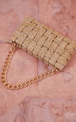 Brown Pretty Little Thing Sand Oversized Weave Shoulder Bags | MCUZWYA-60