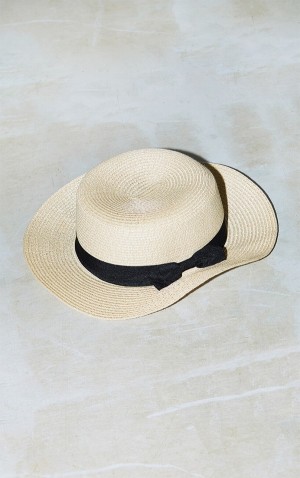 Cream Pretty Little Thing Straw Summer Hats | HYTSBAE-34