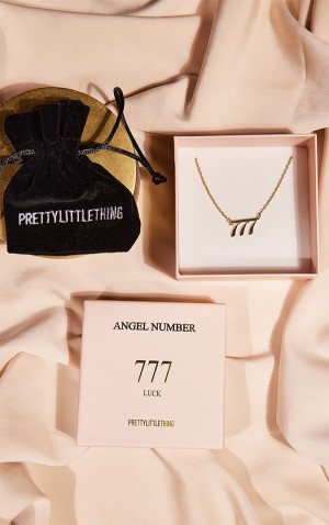 Gold Pretty Little Thing Real Plated 777 Angel Number Jewelry | JTIXPCO-94