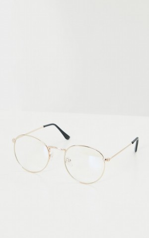 Gold Pretty Little Thing Round Frame Readers Sunglasses | YQRDLKS-08