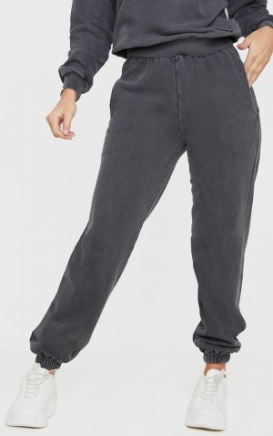 Grey Pretty Little Thing Charcoal Badge Detail Sport Sweatpants | KIMOTQU-67