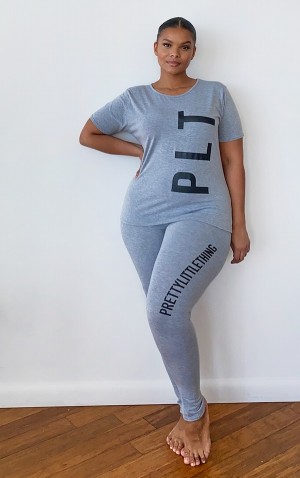 Grey Pretty Little Thing Plus PJ Sleepwear | NCZFAIM-98