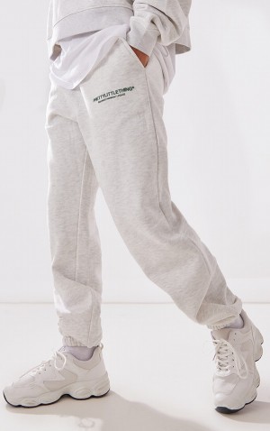 Grey Pretty Little Thing Premium Ash Printed Oversized Sweatpants | DYTKNAL-31