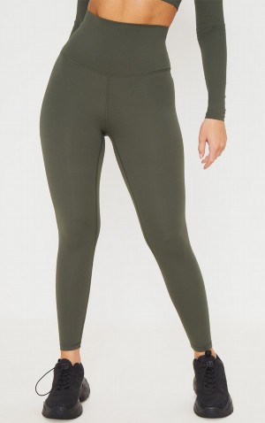 Khaki Pretty Little Thing Sculpt Super High Waist Gym Leggings | LKETUZO-68