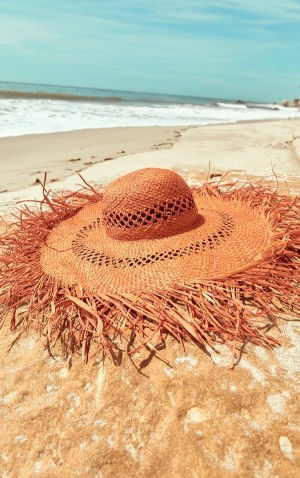 Orange Pretty Little Thing Rafia Frayed Sun Hats | KATQMIV-35