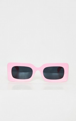 Pink Pretty Little Thing Baby Lens Chunky Square Frame Sunglasses | YZIATNB-12