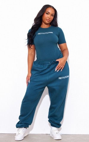 Turquoise Pretty Little Thing Plus Teal High Waisted Sweatpants | DPHCLJG-39