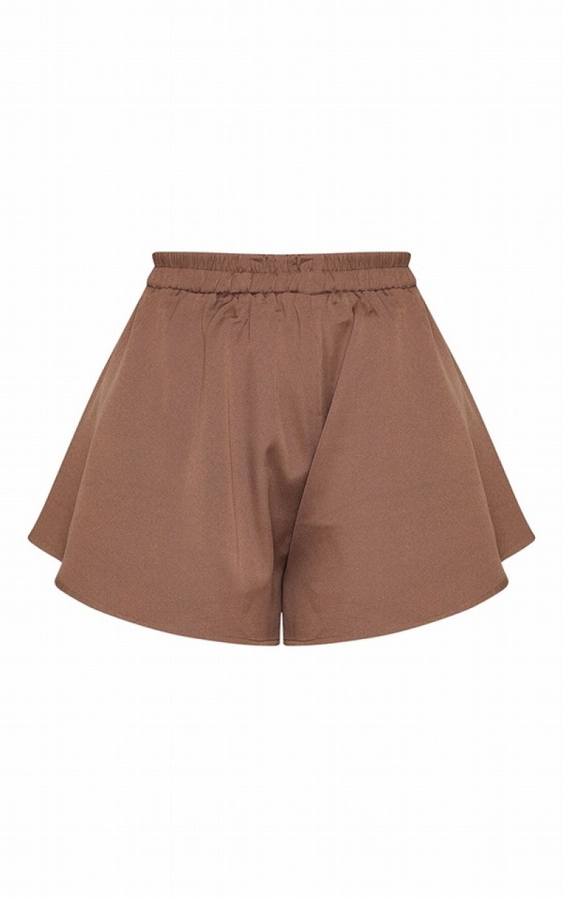 Beige Pretty Little Thing Mocha Floaty Shorts | HJRUIPF-84