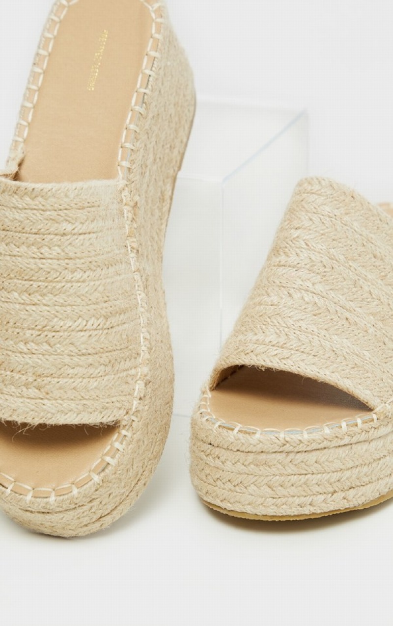 Beige Pretty Little Thing Natural Espadrilleform Sandals | GWAFKVJ-50