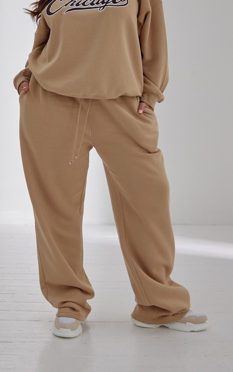 Beige Pretty Little Thing Plus Flaredpant Sweatpants | DNMAQHR-31