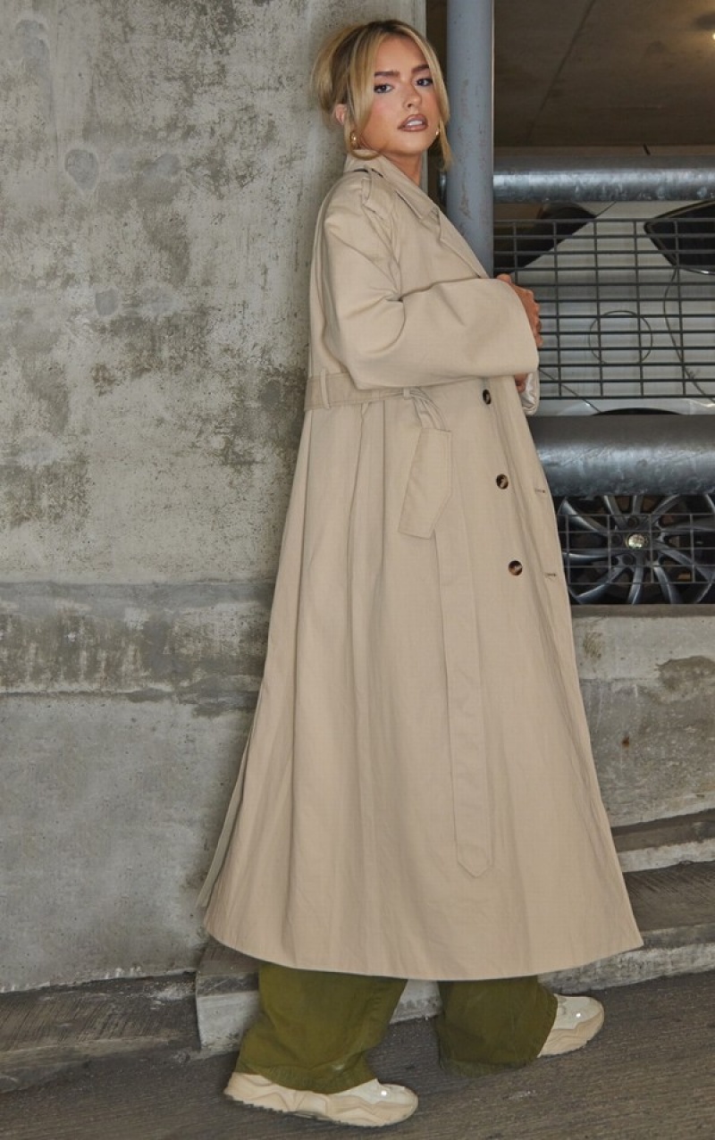 Beige Pretty Little Thing ed Double Breasted Trench Coats | YKWREZJ-95