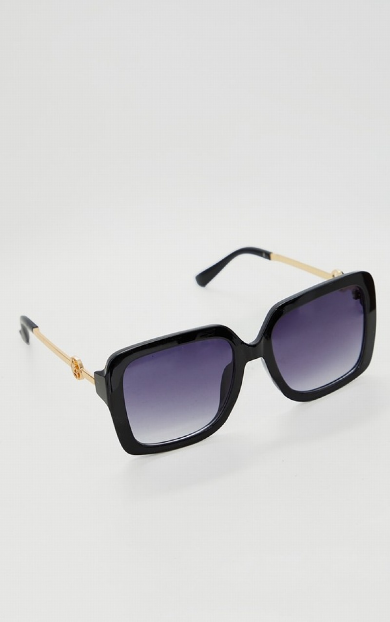 Black Pretty Little Thing Blacknded Oversized Square Sunglasses | XZYMWNC-19