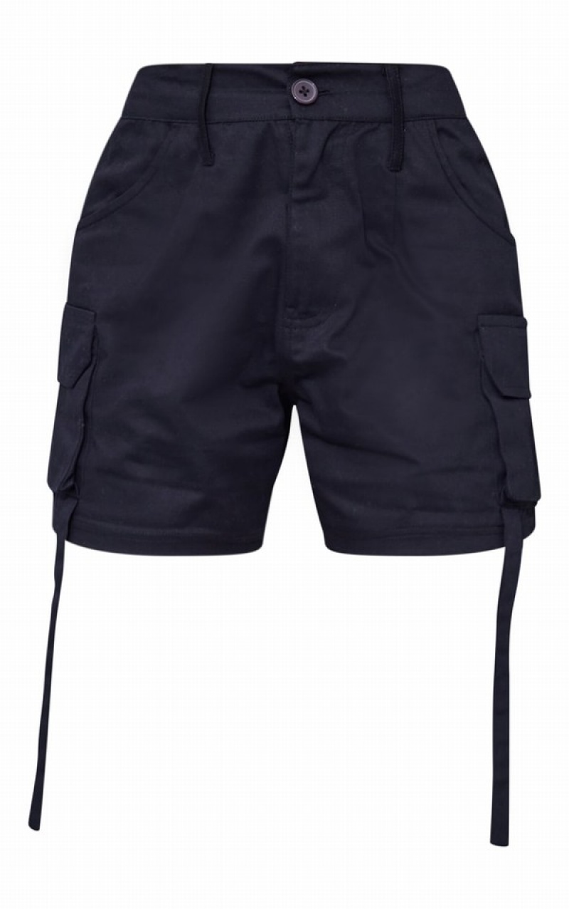 Black Pretty Little Thing Cargo Twill Shorts | UYKOIBS-20