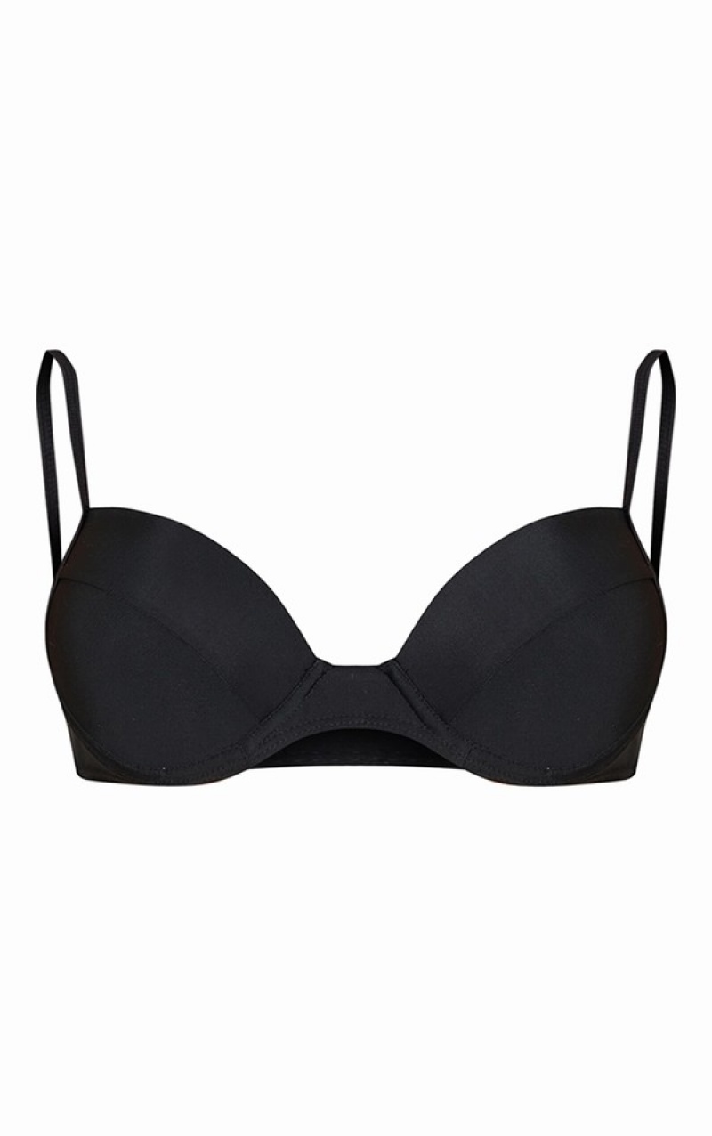 Black Pretty Little Thing Mix Match Push Up Cupped Bikini Tops | NBHOZDS-54