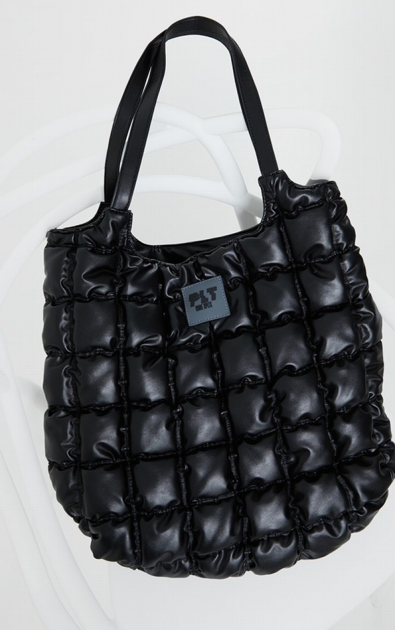 Black Pretty Little Thing Padded Tote Bags | SWYBFKO-27