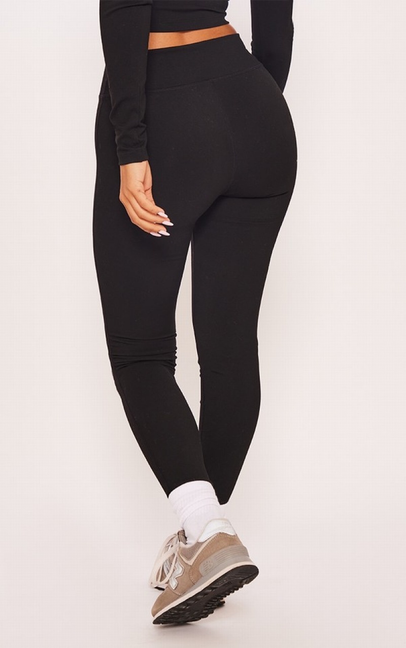 Black Pretty Little Thing Petite Contour Sculpt Leggings | INMFBKO-78