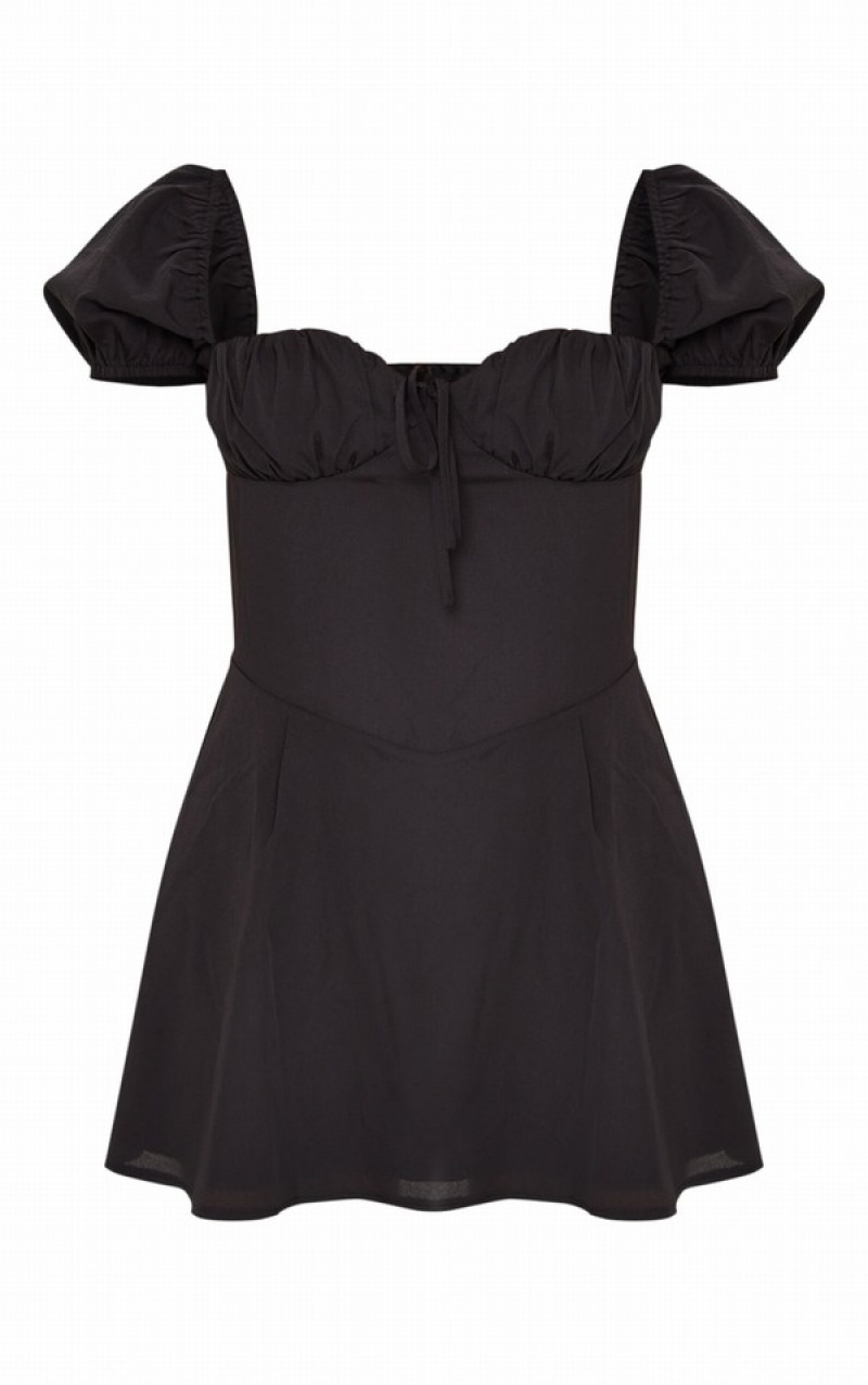 Black Pretty Little Thing Petite Sleeve Dresses | ORLWMIT-02