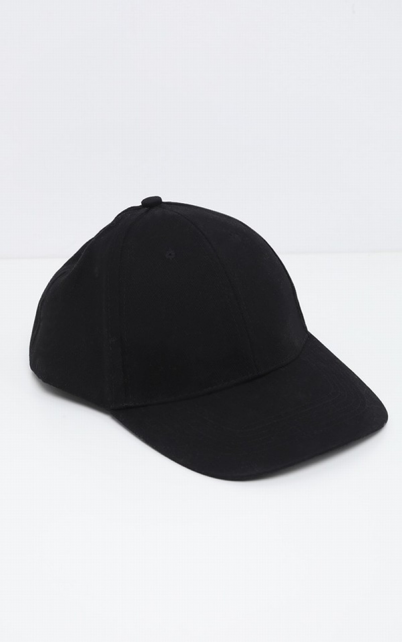 Black Pretty Little Thing Plain Baseball Caps | CXGWEMF-59