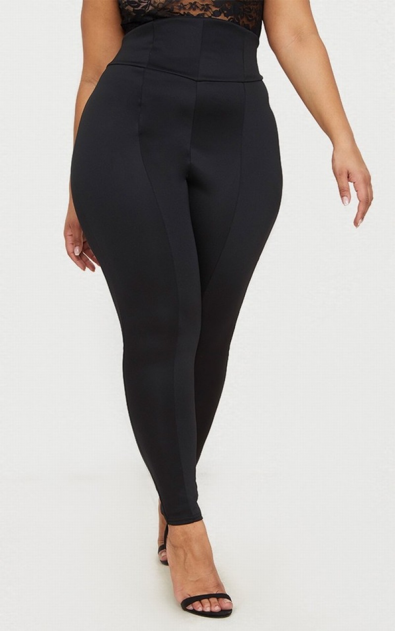 Black Pretty Little Thing Plus Extreme High Waist Leggings | LHITGQR-70