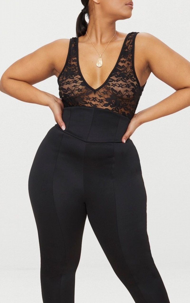 Black Pretty Little Thing Plus Extreme High Waist Leggings | LHITGQR-70