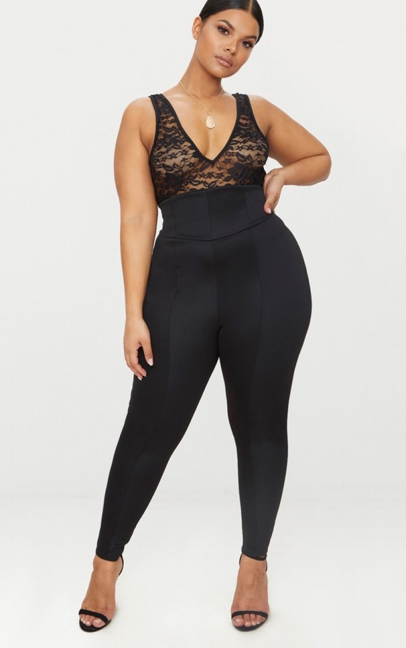 Black Pretty Little Thing Plus Extreme High Waist Leggings | LHITGQR-70