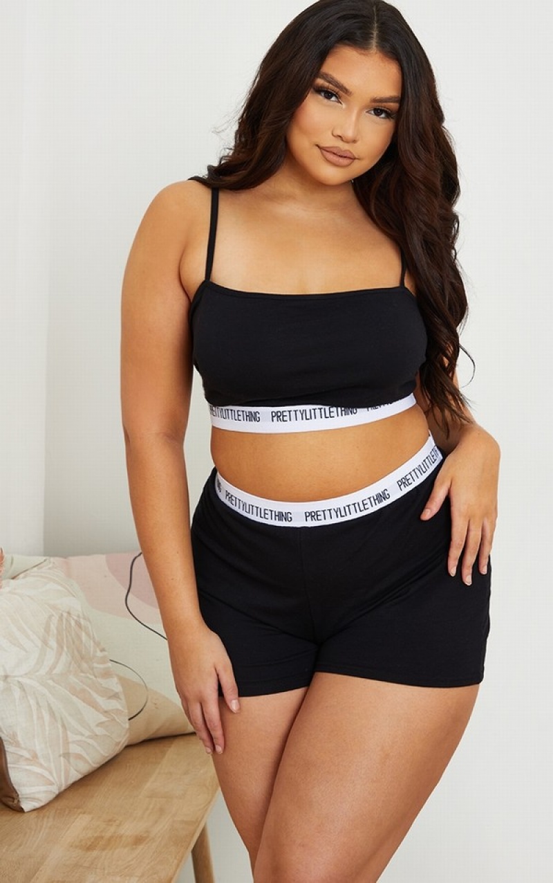 Black Pretty Little Thing Plus High Waist Lingerie | JBSFTUM-73