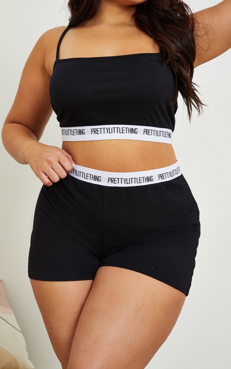 Black Pretty Little Thing Plus High Waist Lingerie | JBSFTUM-73