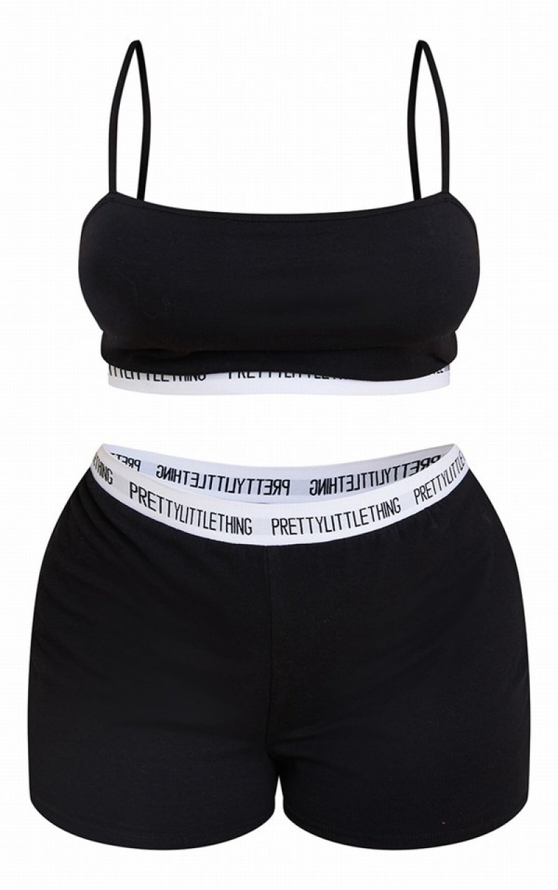 Black Pretty Little Thing Plus High Waist Lingerie | JBSFTUM-73