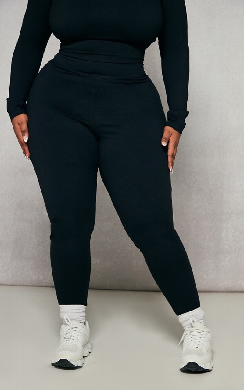 Black Pretty Little Thing Plus Sculpt Leggings | XMRHBJY-93