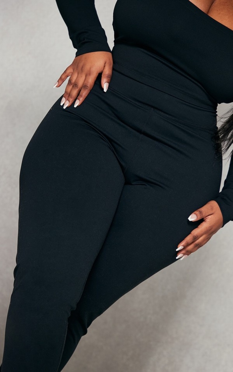 Black Pretty Little Thing Plus Sculpt Leggings | XMRHBJY-93