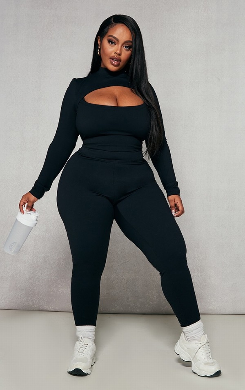 Black Pretty Little Thing Plus Sculpt Leggings | XMRHBJY-93