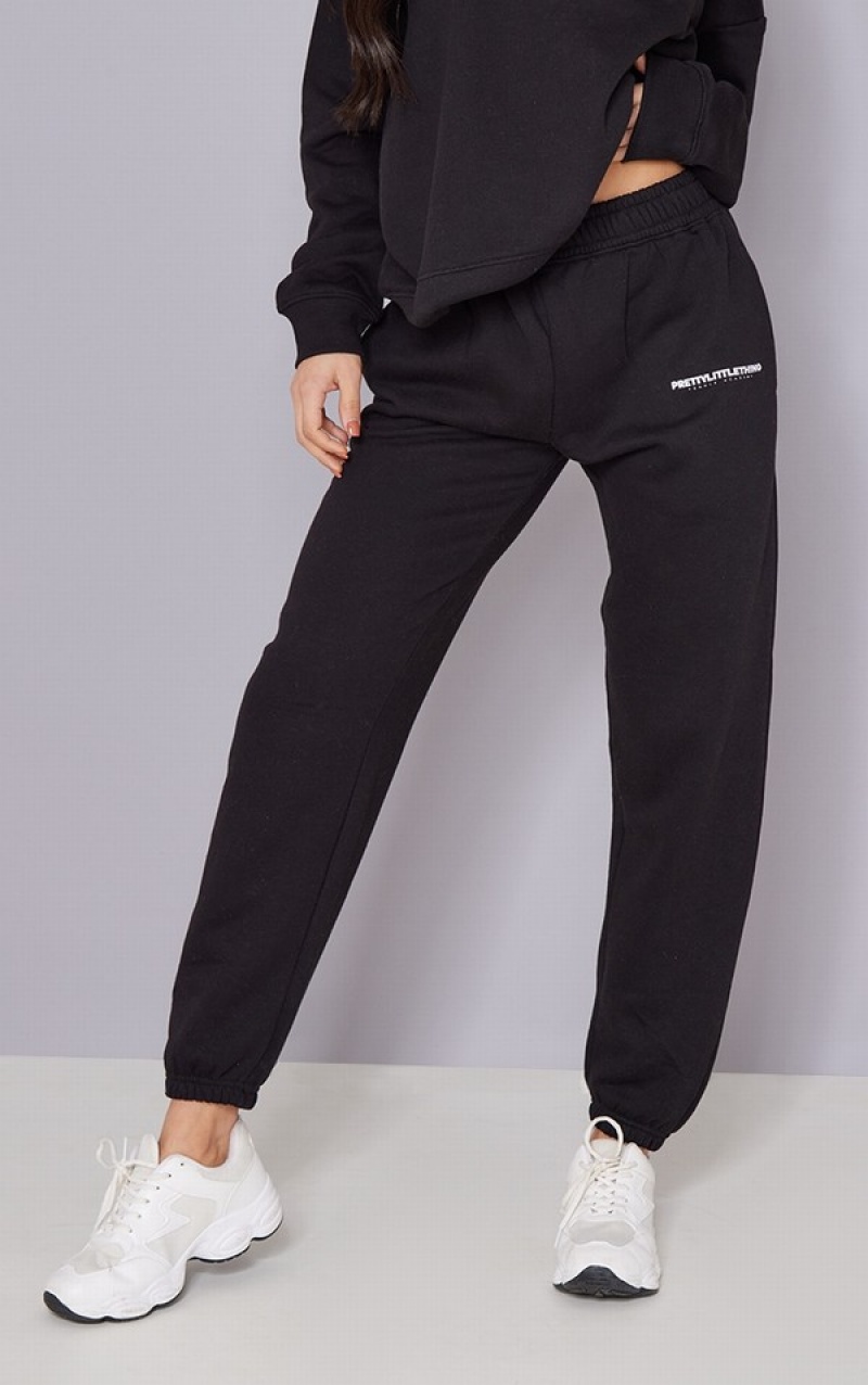 Black Pretty Little Thing Print Cuffed Sweatpants | OFYERPM-53