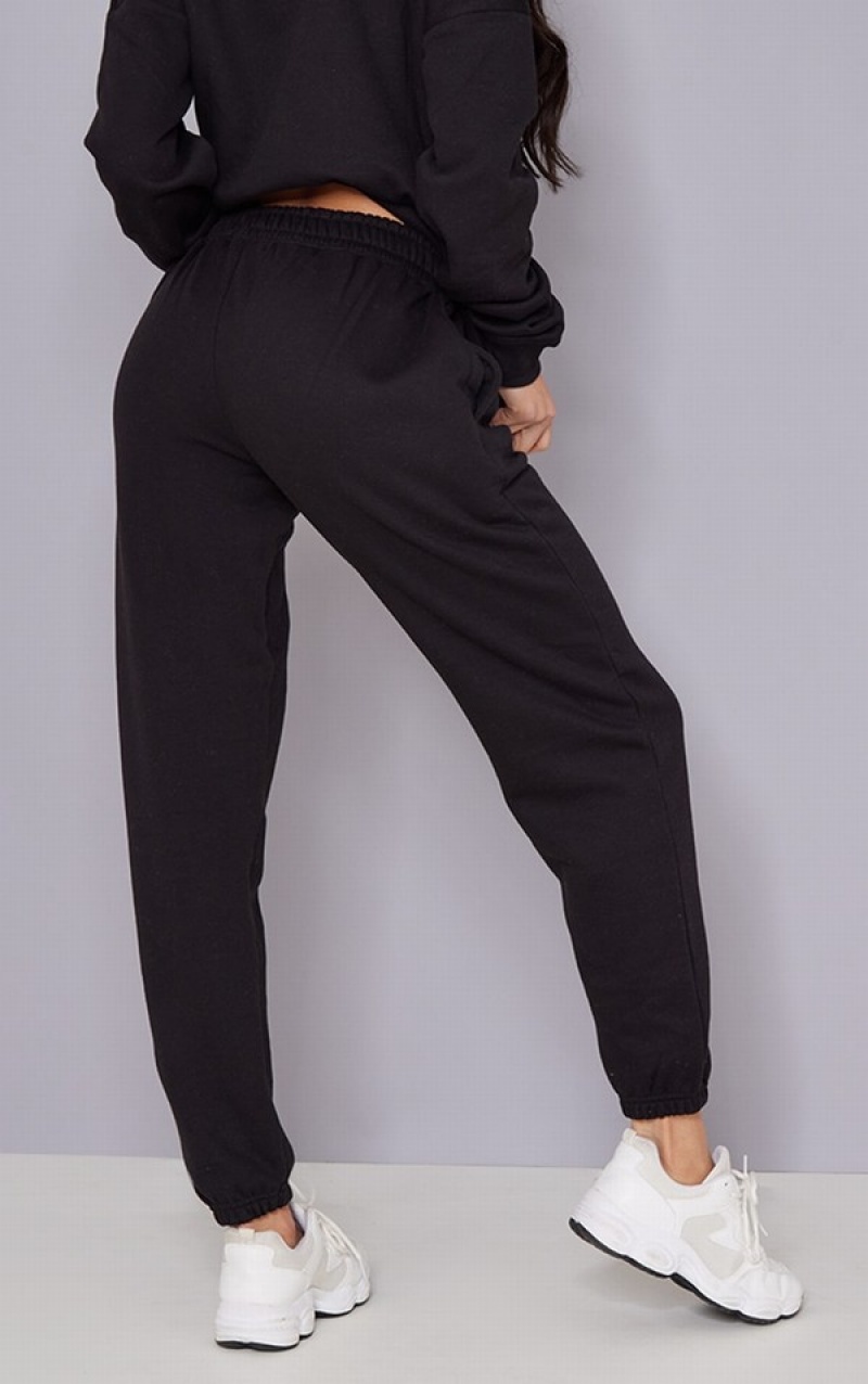 Black Pretty Little Thing Print Cuffed Sweatpants | OFYERPM-53