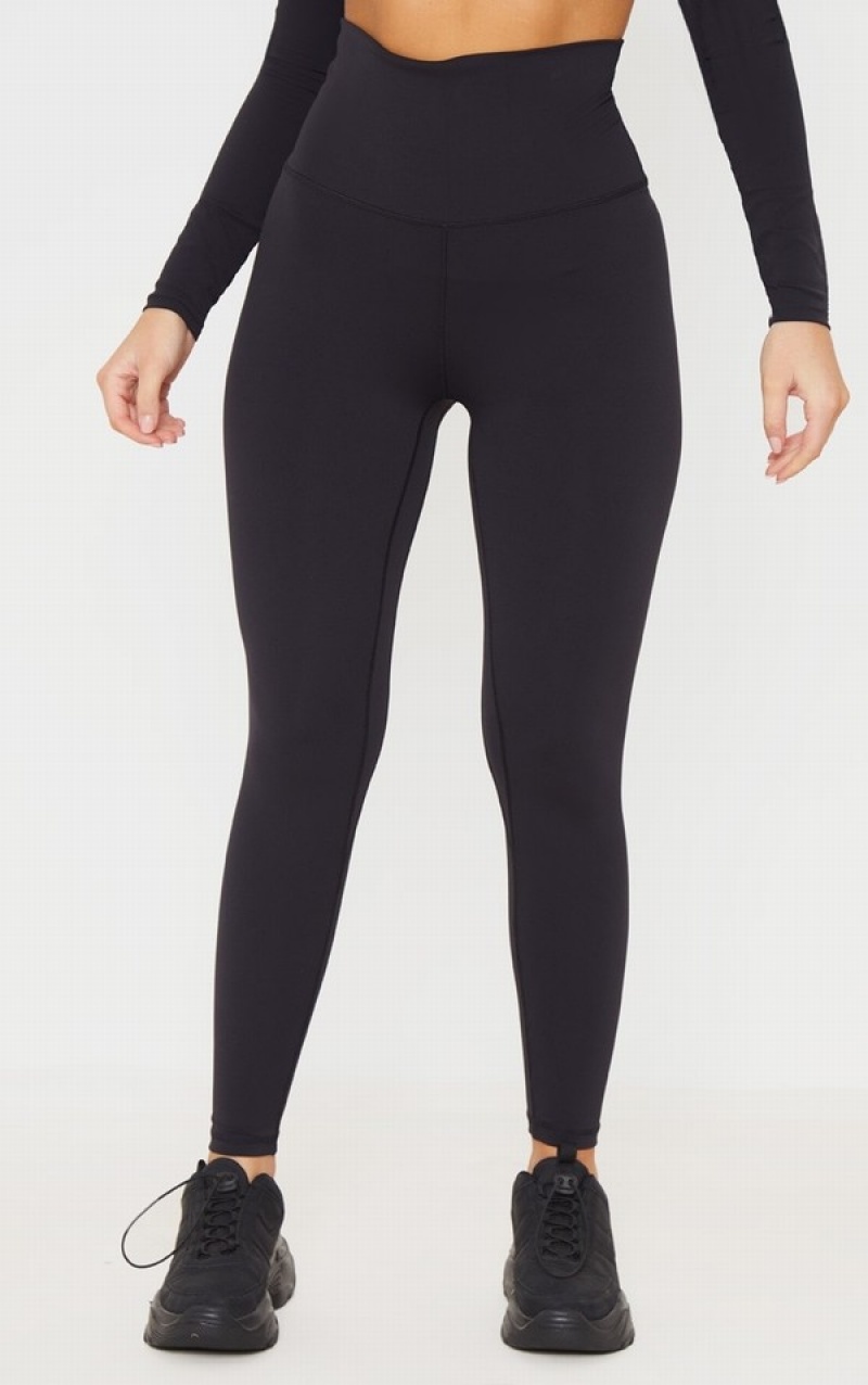 Black Pretty Little Thing Sculpt Super High Waist Gym Leggings | WSFDKLO-47