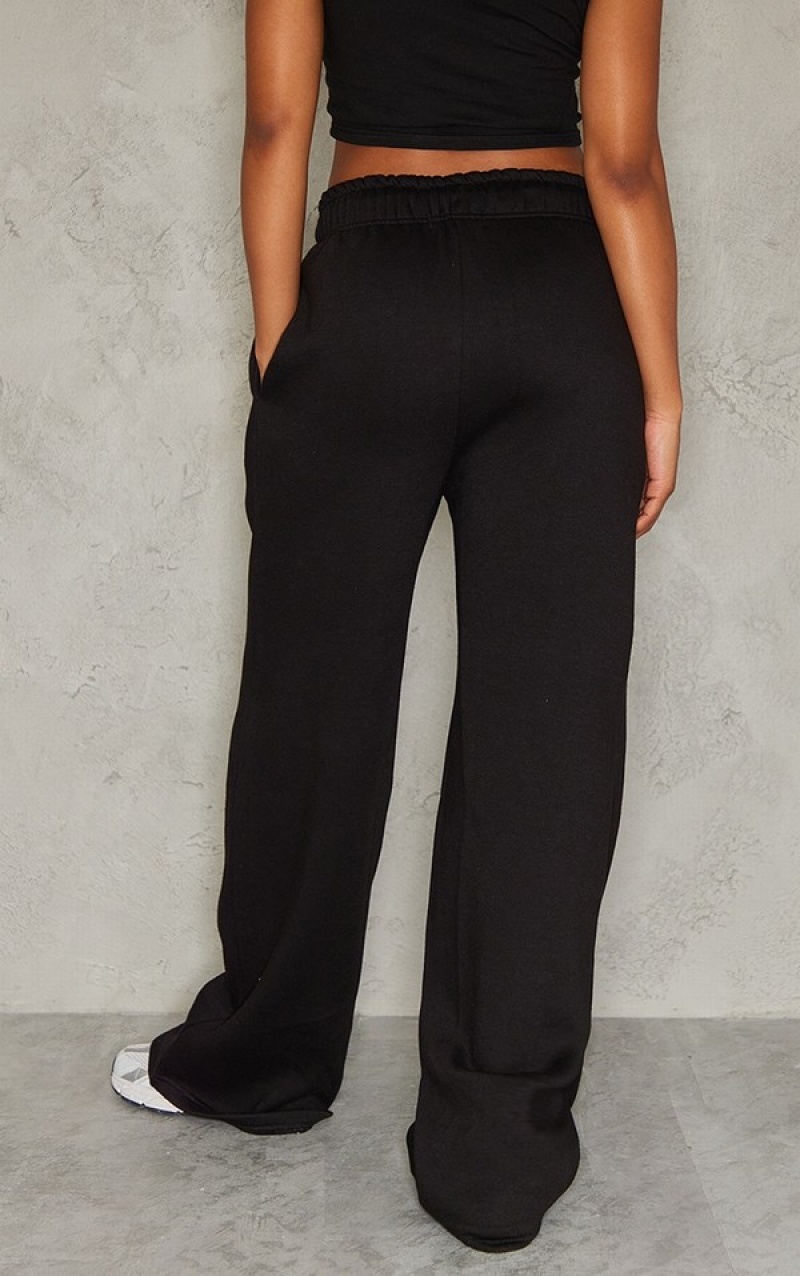 Black Pretty Little Thing Seam Detail Straight Legpant Sweatpants | UHPXBDO-87