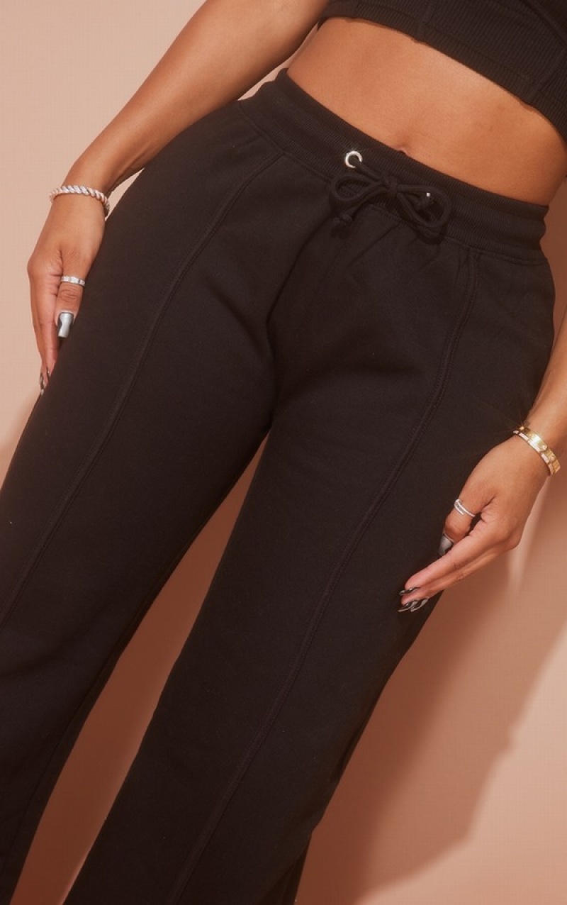 Black Pretty Little Thing Shape Binded Wide Leg Sweatpants | AEQZNOK-45