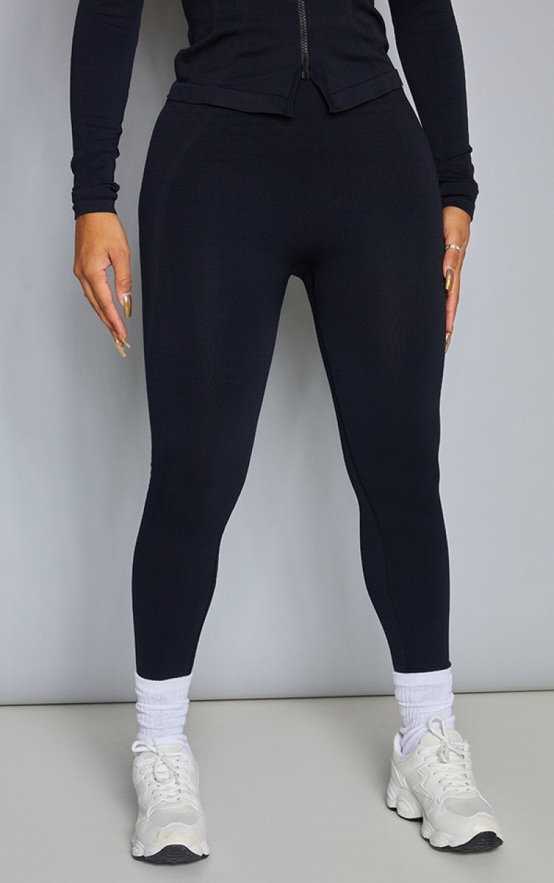 Black Pretty Little Thing Shape Blacknded Gym Leggings | RPVQLJT-29