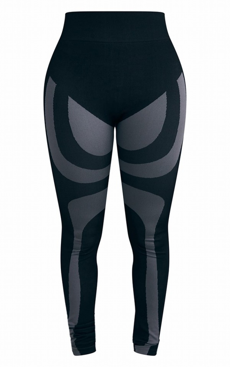 Black Pretty Little Thing Shape Blacknded Contour Gym Leggings | KITYRJB-73