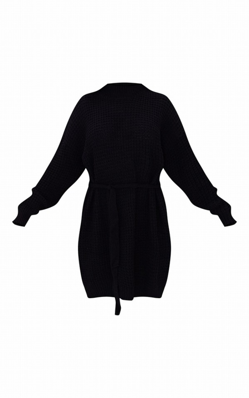 Black Pretty Little Thing Soft ed Knitted Dresses | UCWKHPJ-91