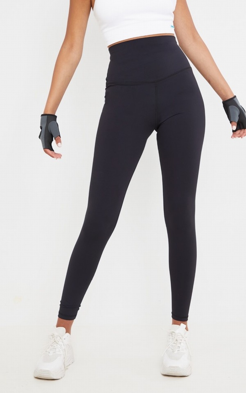 Black Pretty Little Thing Tall Sculpt Luxe High Waisted Gym Leggings | QWBRTDC-67