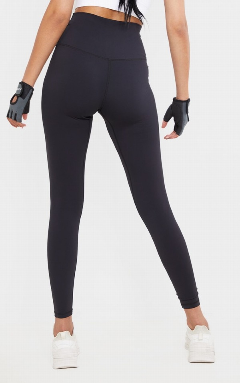 Black Pretty Little Thing Tall Sculpt Luxe High Waisted Gym Leggings | QWBRTDC-67