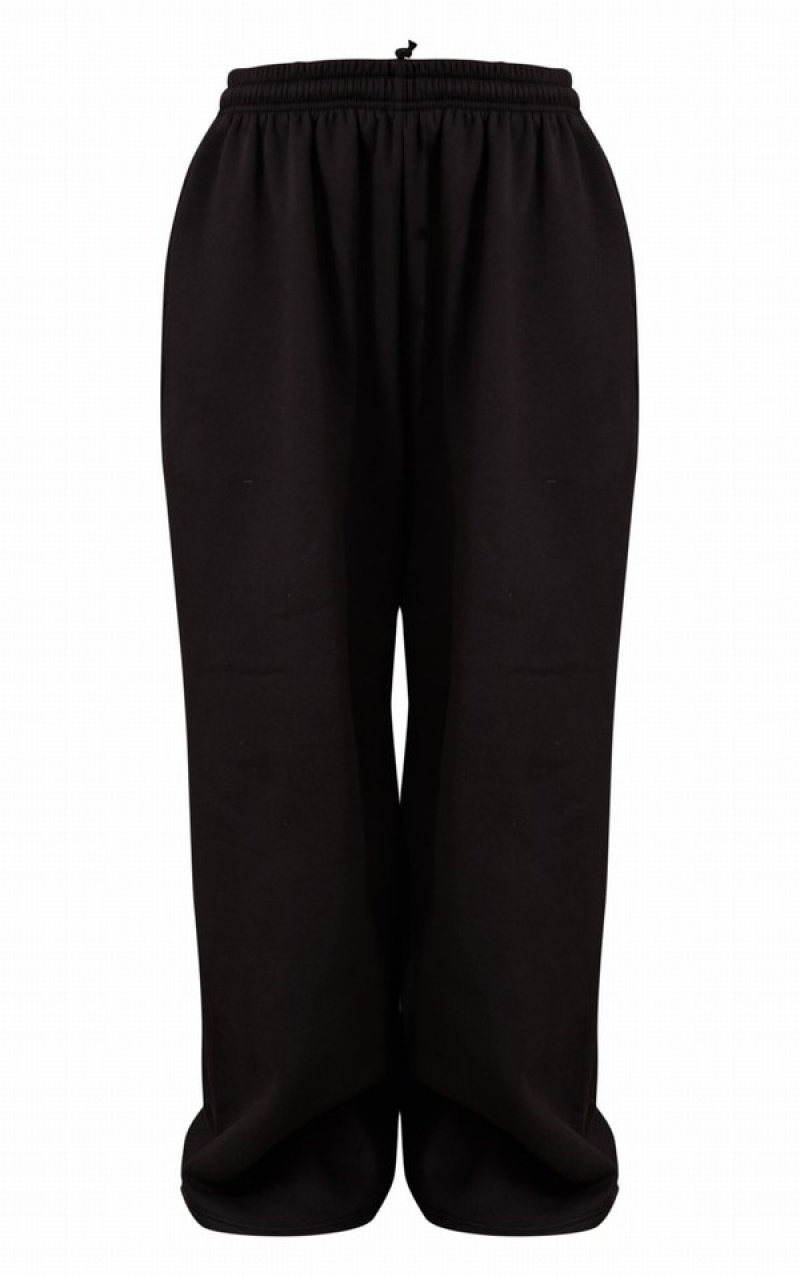 Black Pretty Little Thing Tall Super Wide Leg Sweatpants | VCALYWB-93