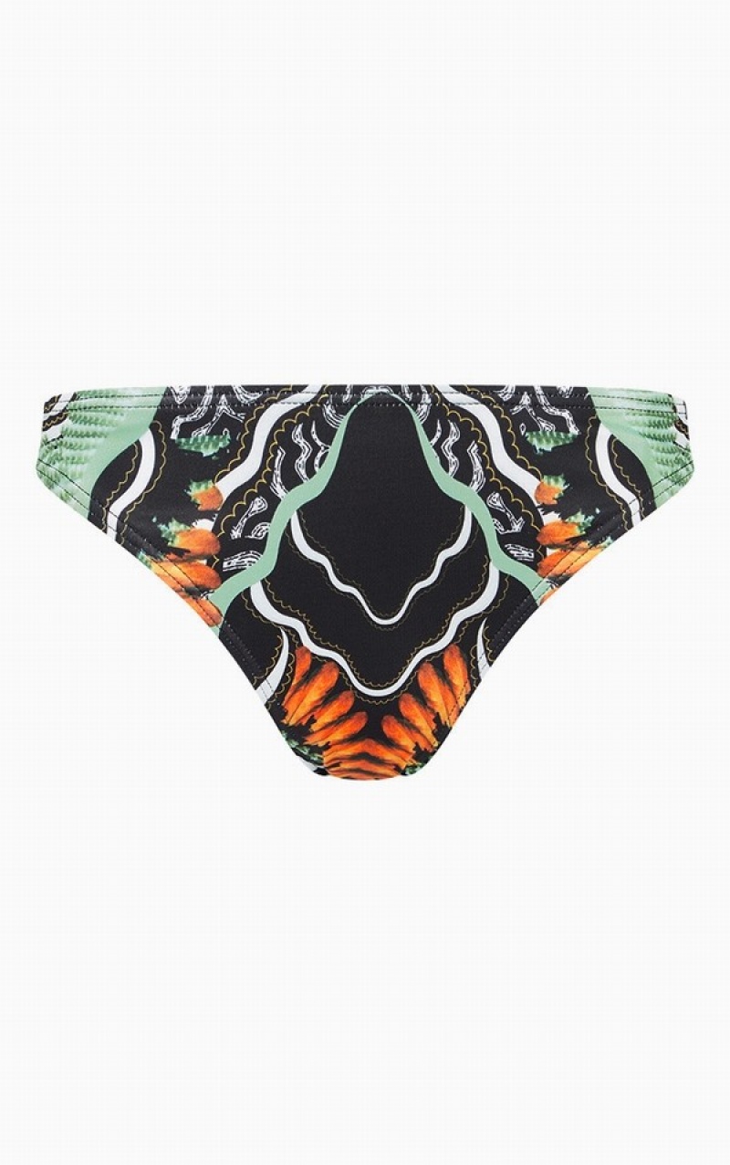 Black Pretty Little Thing Tribal Printzilian Bikini Bottoms | UGZTVFA-45