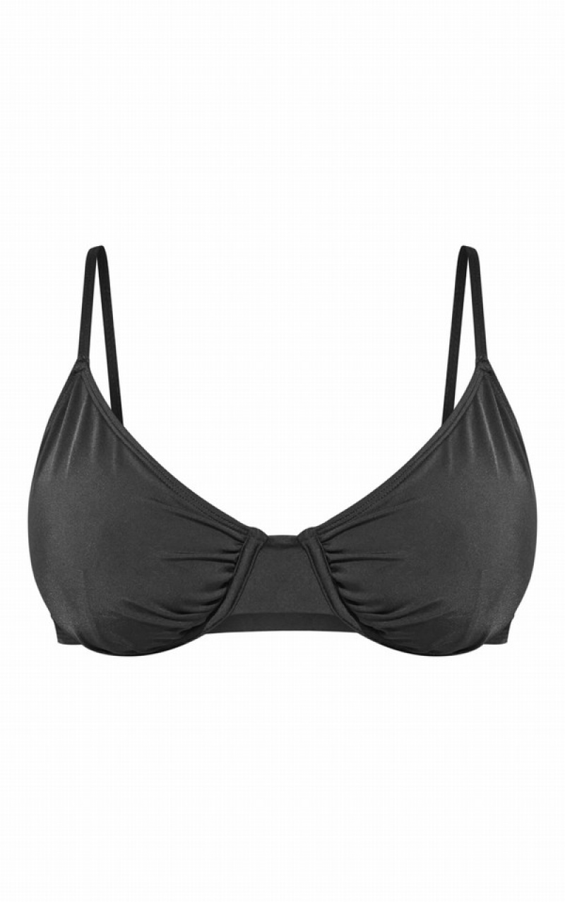 Black Pretty Little Thing UnderwiFuller Bust Bikini Tops | RIXBLOC-02