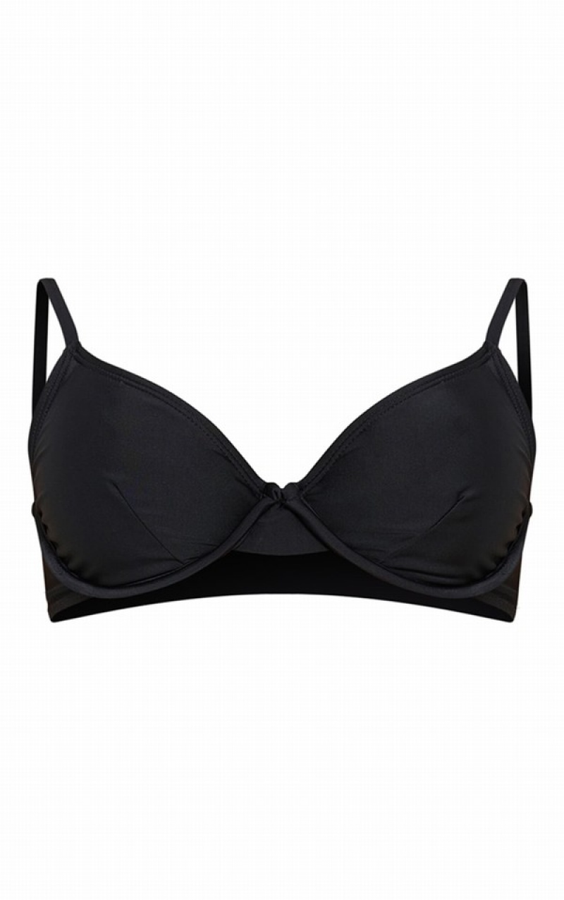 Black Pretty Little Thing UnderwiMix Match Bikini Tops | LVXIEZB-86